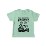 Brother and Sister T-Shirt | Soft Cotton Outfits for Siblings - MINT GREEN - 0-5 Months Old (Chest 17")