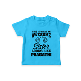 Brother and Sister T-Shirt | Soft Cotton Outfits for Siblings - SKY BLUE - 0-5 Months Old (Chest 17")