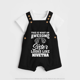 Brother and Sister Dungaree Set | Soft Cotton Outfits for Siblings - BLACK - 0 - 5 Months Old (Chest 18")