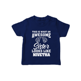 Brother and Sister T-Shirt | Soft Cotton Outfits for Siblings - NAVY BLUE - 0-5 Months Old (Chest 17")