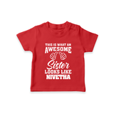 Brother and Sister T-Shirt | Soft Cotton Outfits for Siblings - RED - 0-5 Months Old (Chest 17")