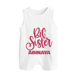 Big Sister Romper suit/sleeveless romper | Custom Baby Romper suit/sleeveless romper for Your Big Sister - WHITE - 0 - 5 Months Old (Chest 18")