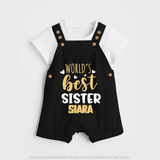 Sibling Love Dungaree Set | Cute Brother Sister Matching Wear - BLACK - 0 - 5 Months Old (Chest 18")