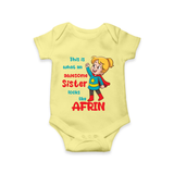 Baby Sibling Matching Clothes | Brother and Sister Celebration Romper/Onesie - PASTEL YELLOW - New Born (Chest 14")