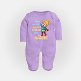 Baby Sibling Matching Clothes | Brother and Sister Celebration Sleep Suit/ Fullsleeve Bodysuit - LILAC - New Born (Chest 7.5")