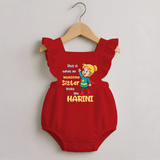 Baby Sibling Matching Clothes | Brother and Sister Celebration Romper Frock - RED - 0 - 3 Months Old (Chest 19")