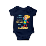 Baby Sibling Matching Clothes | Brother and Sister Celebration Romper/Onesie - NAVY BLUE - New Born (Chest 14")