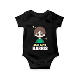 Chill King Romper/onesie | Personalized Baby Romper/onesie for the Little King - BLACK - New Born (Chest 14")