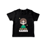 Chill King T-shirt | Personalized Baby T-shirt for the Little King - BLACK - 0-5 Months Old (Chest 17")