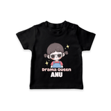 Drama Queen T-shirt | Custom Baby T-shirt for Your Little Drama Queen - BLACK - 0-5 Months Old (Chest 17")
