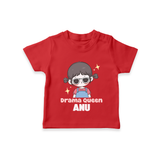 Drama Queen T-shirt | Custom Baby T-shirt for Your Little Drama Queen - RED - 0-5 Months Old (Chest 17")
