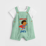 Super Bro Dungaree Set | Personalized Baby Dungaree Set for the Super Bro - MINT GREEN - 0 - 5 Months Old (Chest 18")