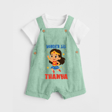 Wonder Sis Dungaree Set | Custom Baby Dungaree Set for the Wonder Sister - MINT GREEN - 0 - 5 Months Old (Chest 18")
