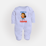 Wonder Sis Sleep suit/full sleeve body suit | Custom Baby Sleep suit/full sleeve body suit for the Wonder Sister - BABY BLUE - New Born (Chest 7.5")