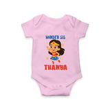 Wonder Sis Romper/onesie | Custom Baby Romper/onesie for the Wonder Sister - BABY PINK - New Born (Chest 14")