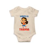 Wonder Sis Romper/onesie | Custom Baby Romper/onesie for the Wonder Sister - IVORY - New Born (Chest 14")