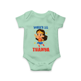 Wonder Sis Romper/onesie | Custom Baby Romper/onesie for the Wonder Sister - MINT GREEN - New Born (Chest 14")