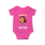 Wonder Sis Romper/onesie | Custom Baby Romper/onesie for the Wonder Sister - HOT PINK - New Born (Chest 14")