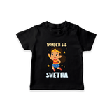 Wonder Sis T-shirt | Custom Baby T-shirt for the Wonder Sister - BLACK - 0-5 Months Old (Chest 17")