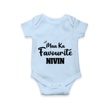 Maa Ka Favourite Romper/onesie | Personalized Baby Romper/onesie for the Favourite One - BABY BLUE - New Born (Chest 14")
