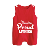 Paa Ka Proud Romper suit/sleeveless romper | Custom Baby Romper suit/sleeveless romper for the Proud DaddyÕs Little One - RED - 0 - 5 Months Old (Chest 18")