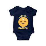 Ladoo No.1 Romper/onesie | Personalized Baby Romper/onesie for the Sweetest One - NAVY BLUE - New Born (Chest 14")
