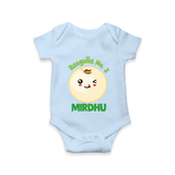 Rasagulla No.2 Romper/onesie | Custom Baby Romper/onesie for the Sweet Treat - BABY BLUE - New Born (Chest 14")