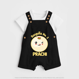 Rasagulla No.2 Dungaree Set | Custom Baby Dungaree Set for the Sweet Treat - BLACK - 0 - 5 Months Old (Chest 18")