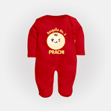 Rasagulla No.2 Sleep suit/full sleeve body suit | Custom Baby Sleep suit/full sleeve body suit for the Sweet Treat - RED - New Born (Chest 7.5")