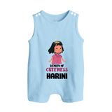 Deputy of Cuteness Romper suit/sleeveless romper | Personalized Baby Romper suit/sleeveless romper for the Little Mischief Maker - BABY BLUE - 0 - 5 Months Old (Chest 18")