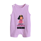 Deputy of Cuteness Romper suit/sleeveless romper | Personalized Baby Romper suit/sleeveless romper for the Little Mischief Maker - LILAC - 0 - 5 Months Old (Chest 18")