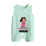 Deputy of Cuteness Romper suit/sleeveless romper | Personalized Baby Romper suit/sleeveless romper for the Little Mischief Maker - MINT GREEN - 0 - 5 Months Old (Chest 18")