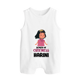 Deputy of Cuteness Romper suit/sleeveless romper | Personalized Baby Romper suit/sleeveless romper for the Little Mischief Maker - WHITE - 0 - 5 Months Old (Chest 18")