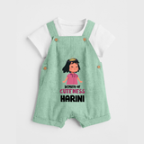 Deputy of Cuteness Dungaree Set | Personalized Baby Dungaree Set for the Little Mischief Maker - MINT GREEN - 0 - 5 Months Old (Chest 18")