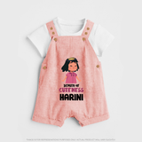 Deputy of Cuteness Dungaree Set | Personalized Baby Dungaree Set for the Little Mischief Maker - PEACH - 0 - 5 Months Old (Chest 18")