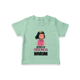 Deputy of Cuteness T-shirt | Personalized Baby T-shirt for the Little Mischief Maker - MINT GREEN - 0-5 Months Old (Chest 17")