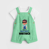 Chief of Mischief Dungaree Set | Personalized Baby Dungaree Set for the Little Mischief Maker - GREEN - 0 - 5 Months Old (Chest 18")