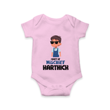 Chief of Mischief Romper/onesie | Personalized Baby Romper/onesie for the Little Mischief Maker - BABY PINK - New Born (Chest 14")