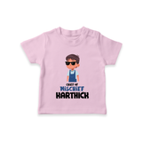 Chief of Mischief T-shirt | Personalized Baby T-shirt for the Little Mischief Maker - BABY PINK - 0-5 Months Old (Chest 17")