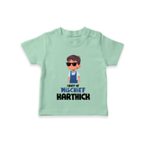 Chief of Mischief T-shirt | Personalized Baby T-shirt for the Little Mischief Maker - MINT GREEN - 0-5 Months Old (Chest 17")