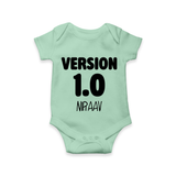 Version 1.0 Romper/onesie | Custom Baby Romper/onesie for the Original Sibling - MINT GREEN - New Born (Chest 14")