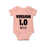 Version 1.0 Romper/onesie | Custom Baby Romper/onesie for the Original Sibling - PEACH - New Born (Chest 14")