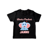 Chota Packet T-shirt | Personalized Baby T-shirt for the Little Bundle of Joy - BLACK - 0-5 Months Old (Chest 17")