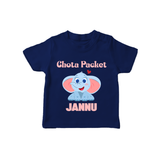 Chota Packet T-shirt | Personalized Baby T-shirt for the Little Bundle of Joy - NAVY BLUE - 0-5 Months Old (Chest 17")