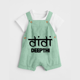 Didi Dungaree Set | Custom Baby Dungaree Set for the Loving Big Sister - MINT GREEN - 0 - 5 Months Old (Chest 18")