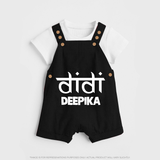 Didi Dungaree Set | Custom Baby Dungaree Set for the Loving Big Sister - BLACK - 0 - 5 Months Old (Chest 18")