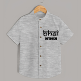 Bhai Shirt | Personalized Baby Shirt for the Cool Brother - GREY - 0 - 6 Months Old (Chest 23")
