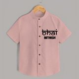 Bhai Shirt | Personalized Baby Shirt for the Cool Brother - PEACH - 0 - 6 Months Old (Chest 23")