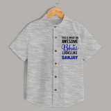 This is What an Awesome Bhai Looks Like Shirt | Personalized Baby Shirt for the Awesome Brother - GREY - 0 - 6 Months Old (Chest 23")