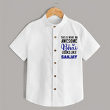 This is What an Awesome Bhai Looks Like Shirt | Personalized Baby Shirt for the Awesome Brother - WHITE - 0 - 6 Months Old (Chest 23")
